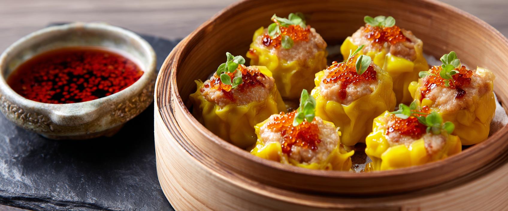 Siu Mai met Varkensvlees, Garnaal en Shiitake — Kantonese Dim Sum-Stijl